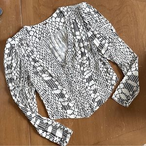 Free People alligator print cropped blouse